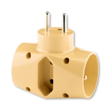 ABB adapter. junction. 2xround 1xflat 16A 250V beige