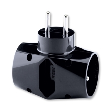 ABB adapter. junction. 2xround 1xflat 16A 250V black