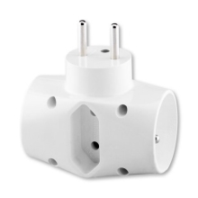 ABB adapter. junction. 2xround 1xflat 16A 250V white