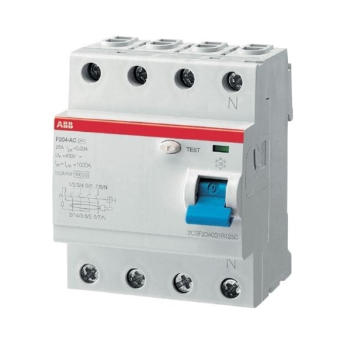 ABB circuit breaker F204 AC-40/0.03 4-pole. 10 kA