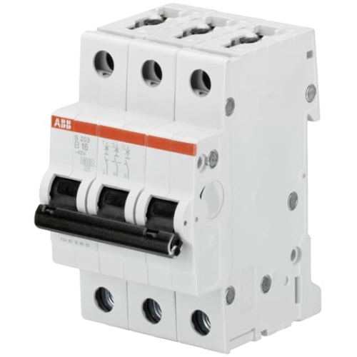 ABB circuit breaker S203 3-pole. 16A B 6kA