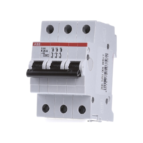 ABB circuit breaker S203 3-pole. 25A to 6kA