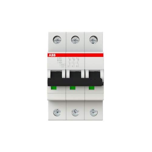 ABB circuit breaker S203 3-pole. 63A B 6kA