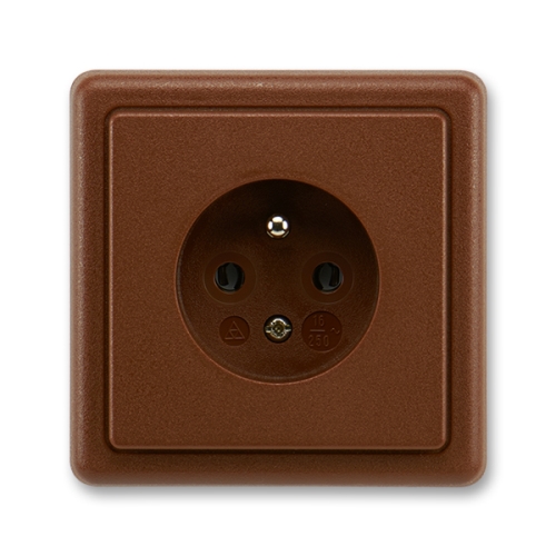 ABB CLASSIC socket. 1-us. 2P+PE; brown