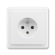 ABB CLASSIC socket. 1-us. 2P+PE; white