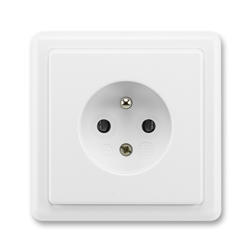 ABB CLASSIC socket. 1-us. 2P+PE; white