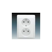 ABB CLASSIC socket. 2-us. 2x2P+PE; white