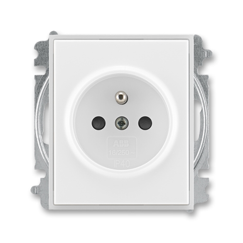 ABB ELEMENT socket. 1-us. 2P+PE shutters without screws. ;white/ice white