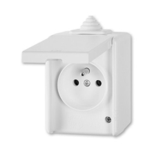 ABB PRAKTIK socket. 1-us. 2P+PE IP44; white