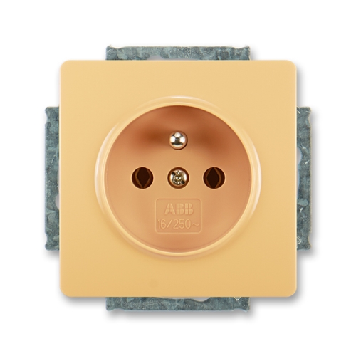 ABB SWING socket. 1-us. 2P+PE; beige