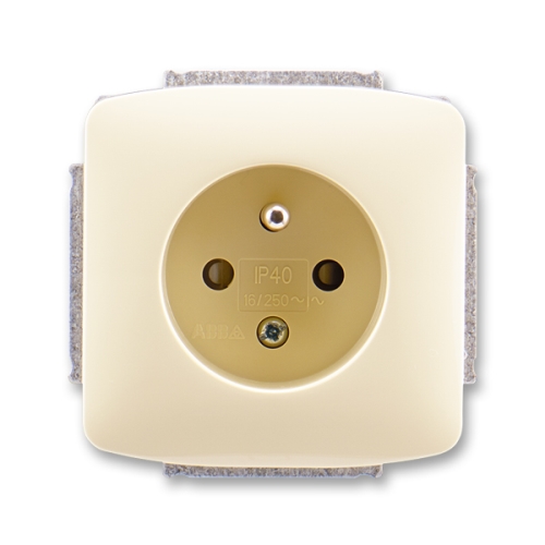 ABB TANGO socket. 1-us. 2P+PE shutters; ivory