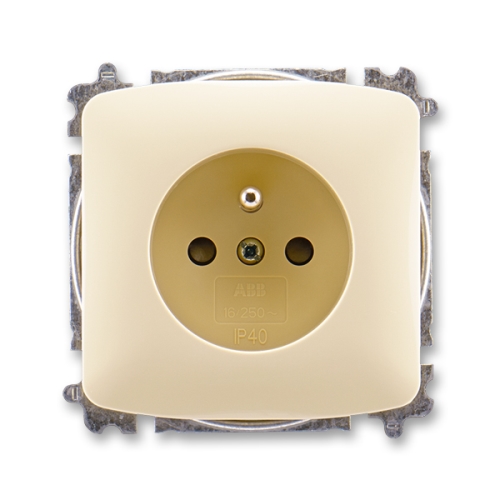 ABB TANGO socket. 1-us. 2P+PE shutters without screws. ivory