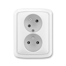 ABB TANGO socket. 2-us. 2x2P+PE shutters rotatable cavity; white