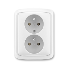 ABB TANGO socket. 2-us. 2x2P+PE shutters; white