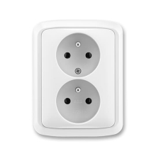 ABB TANGO socket. 2-us. 2x2P+PE; white