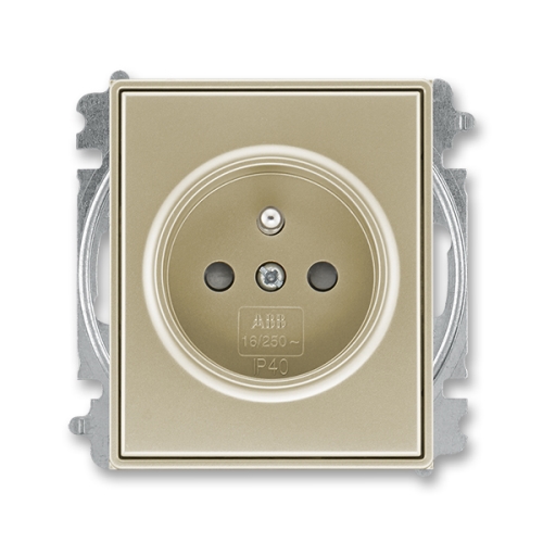 ABB TIME socket. 1-us. 2P+PE shutters without screws. champagne