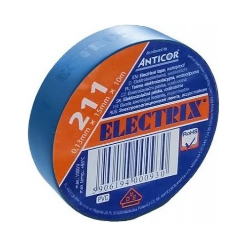 ANTICOR tape.electric insulation.PVC 211.Electrix 15x10; light.blue