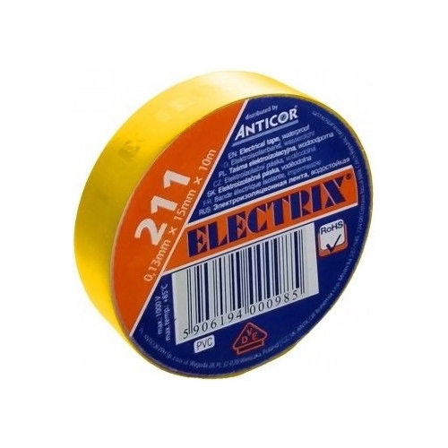 ANTICOR tape. electrical insulation. PVC 211. Electrix 15x10 ; yellow