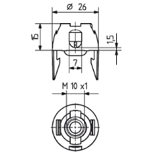 BJB cap for socket E14 external thread, black