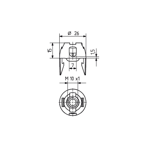 BJB cap for socket E14 external thread, black