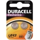 DURACELL alkaline button battery LR43/186; BL2