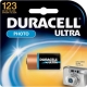 DURACELL lithium battery photo. ULTRA CR123/A123/CR17345; BL1