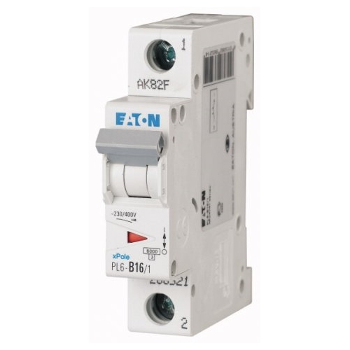 EATON circuit breaker PL6 1-pole. 16A B 6kA