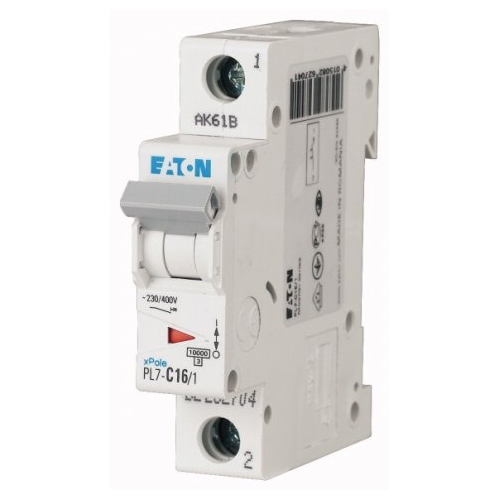 EATON circuit breaker PL7 1-pole. 16A C 10kA