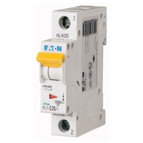 EATON circuit breaker PL7 1-pole. 25A B 10kA