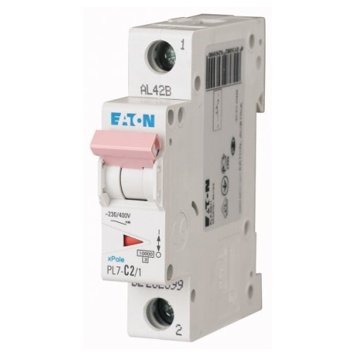 EATON circuit breaker PL7 1-pole. 2A B 10kA