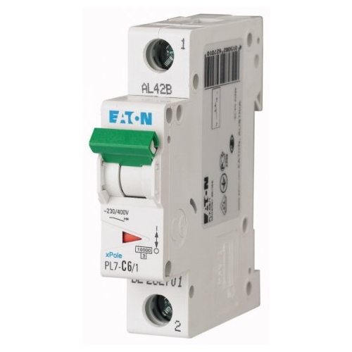 EATON circuit breaker PL7 1-pole. 6A B 10kA