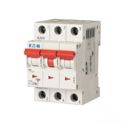 EATON circuit breaker PL7 3-pole. 10A B 10kA