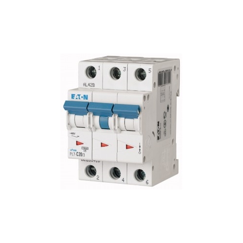 EATON circuit breaker PL7 3-pole. 20A C 10kA