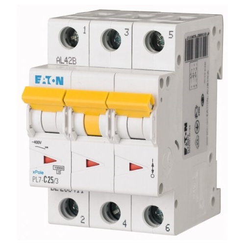 EATON circuit breaker PL7 3-pole. 25A B 10kA