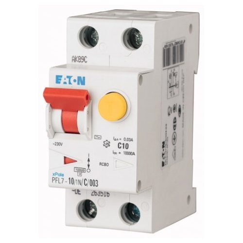 EATON current protector/circuit breaker 1+Npole B 10A 30mA