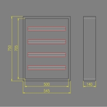 EATON rozvodnice.na.omítku BF-O-4/96-C 96mod. IP30 plná.dvířka bílá N/PE