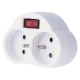 EMOS adapter.hub. 2x white with switch Code: P0062