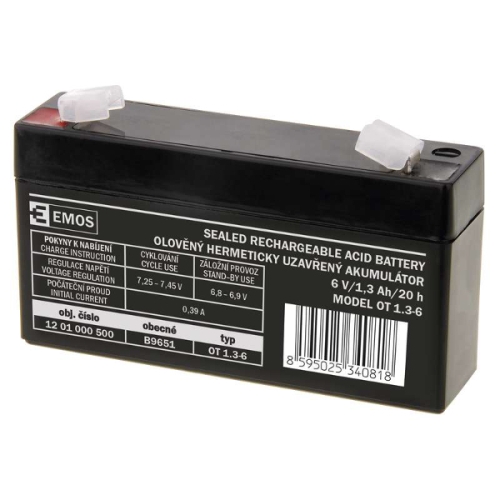 EMOS battery maintenance-free 6V/1.3Ah GT6-1.3 Code: B9651