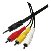 EMOS cable JACK 3.5mm 4 pole plug.- 3x CINCH plug.1.5m