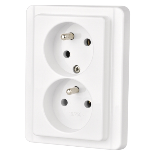 EMOS Double socket STANDARD 4FN15098.2101 White, curved