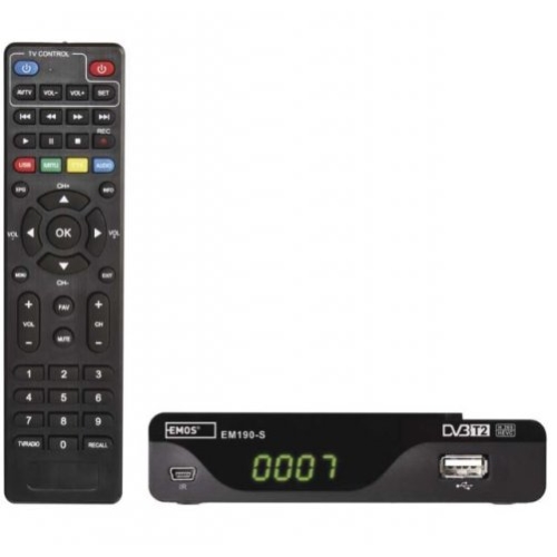 EMOS Set-top-box dvb-t2 receiver EM190-S HD HEVC H265 Code: J6014