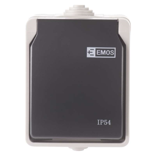 EMOS Wall socket 1-fold, 16A/250V, IP54