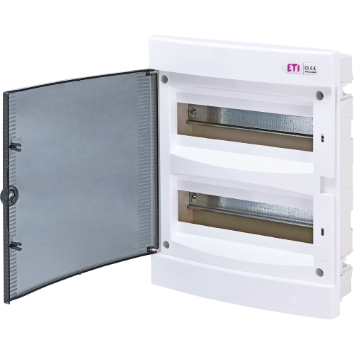 ETI distribution box.under.plaster ECM24pT 24mod. IP40 transparent door white