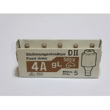 ETI fuse.ceramic D II-4A gG delayed !!! 500V brown