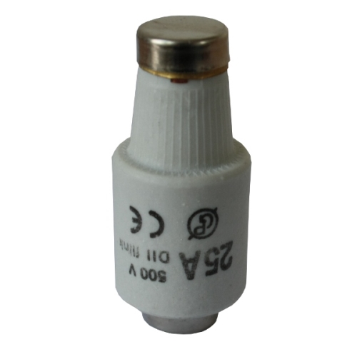 ETI fuse.ceramic DII-25A normal 500V yellow