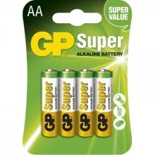 GP alkaline battery SUPER AA/LR6/15A; BL4