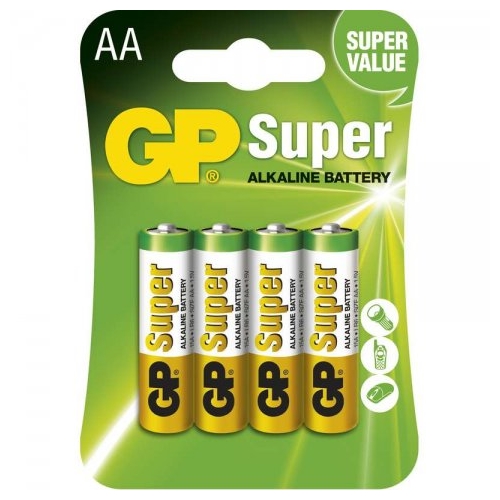 GP alkaline battery SUPER AA/LR6/15A; BL4