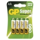 GP alkaline battery SUPER AA/LR6/15A; BL4