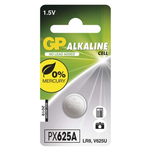 GP alkaline-button battery. LR9 1.5V/190mAh GP PX625A