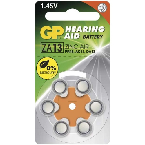 GP battery zinc-air for hearing aids PR48 1.4V/230mAh GP ZA13 1 blister=6pcs